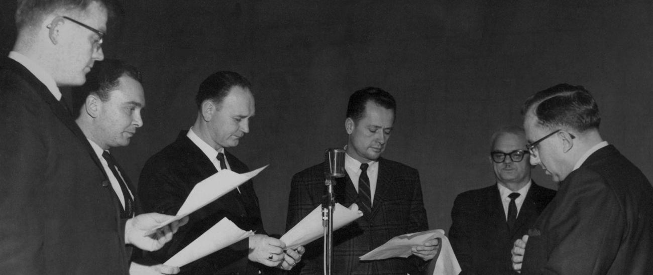 Niverville's first council is sworn into office on January 6, 1969.