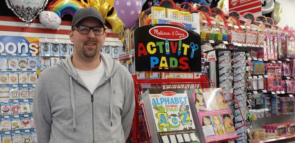 Travis Neufeld inside the new Great Canadian Dollar Store in Niverville.