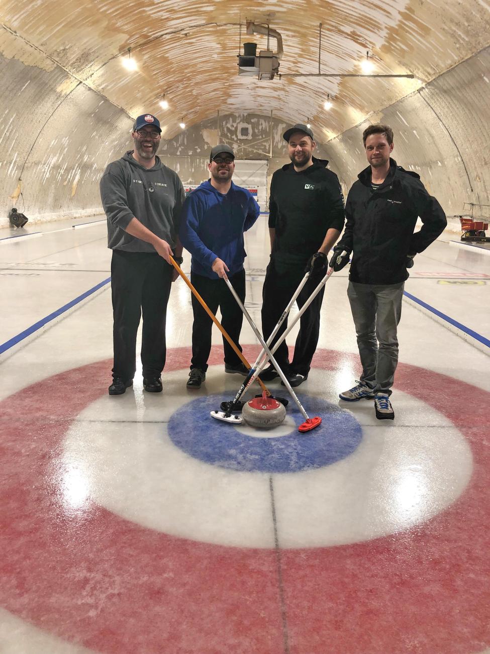 The 2019 champions Matt Tkatchyk, Dustin Krahn, Kris Dueck, and Patrick Friesen
