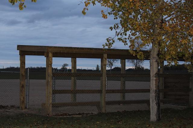 The new dugouts in Hespeler Park