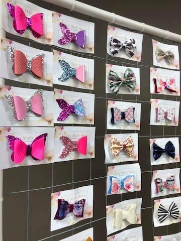 Sampling of products—in this case, handmade bowties—on display at the Pop-Up Shop.
