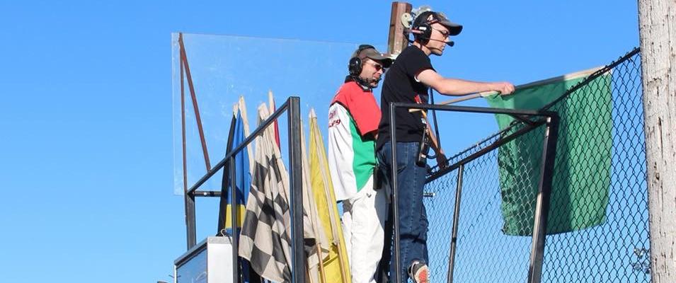 Ryan Becenko on the right, Flagman Steve to his left.