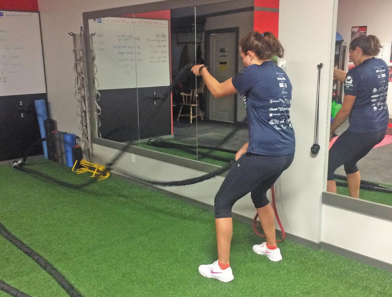 Chantel powers through the ropes