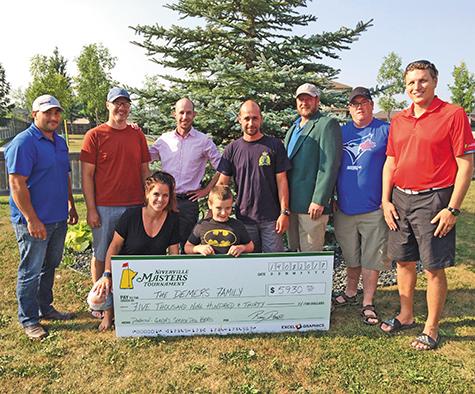 Back Row: Steve Fast, Stan Hiebert, Tyler Wiebe, Pierre Demers, Collin Funk, Joel Martens, Ray Dowse. Front Row: Courtney & Gavyn Demers