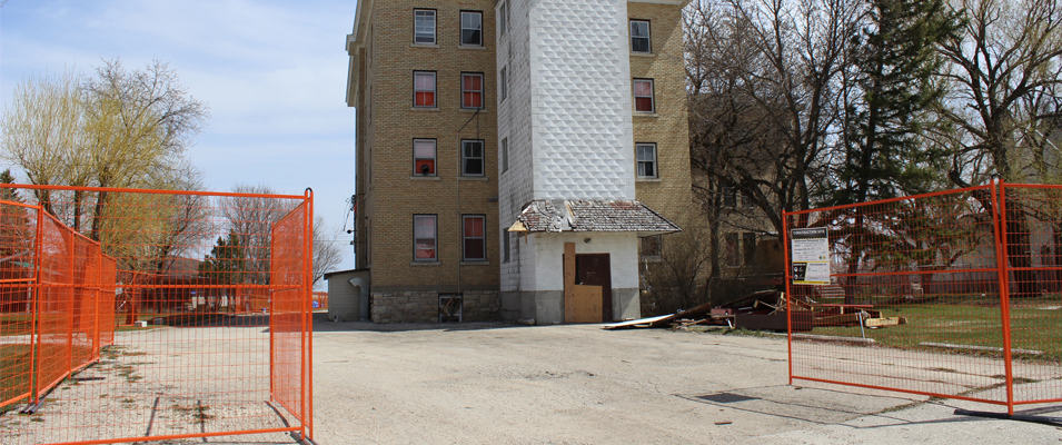The old convent turned nursing home in St. Adolphe in the early stages of demolition