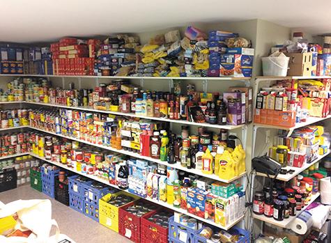 The overflowing pantry at Helping Hands 