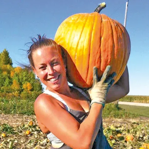 Chantal Wieler on the farm