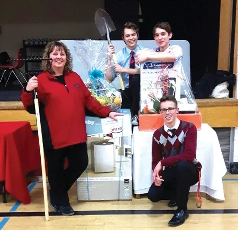 Adrienne Happychuk, Dylan Asmundson, Cory Ellis, and Dylan Butler at bingo fundraiser