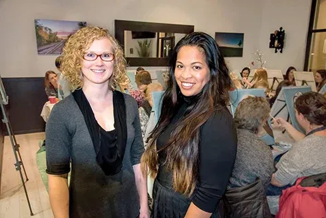 Amber Van Ma'iingan and Katrina Hiebert hosting a paint party