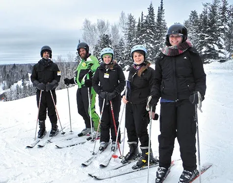 Chantel and friends on the slopes at Falcon Lake