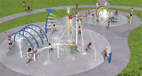Rendering of the proposed splash pad layout