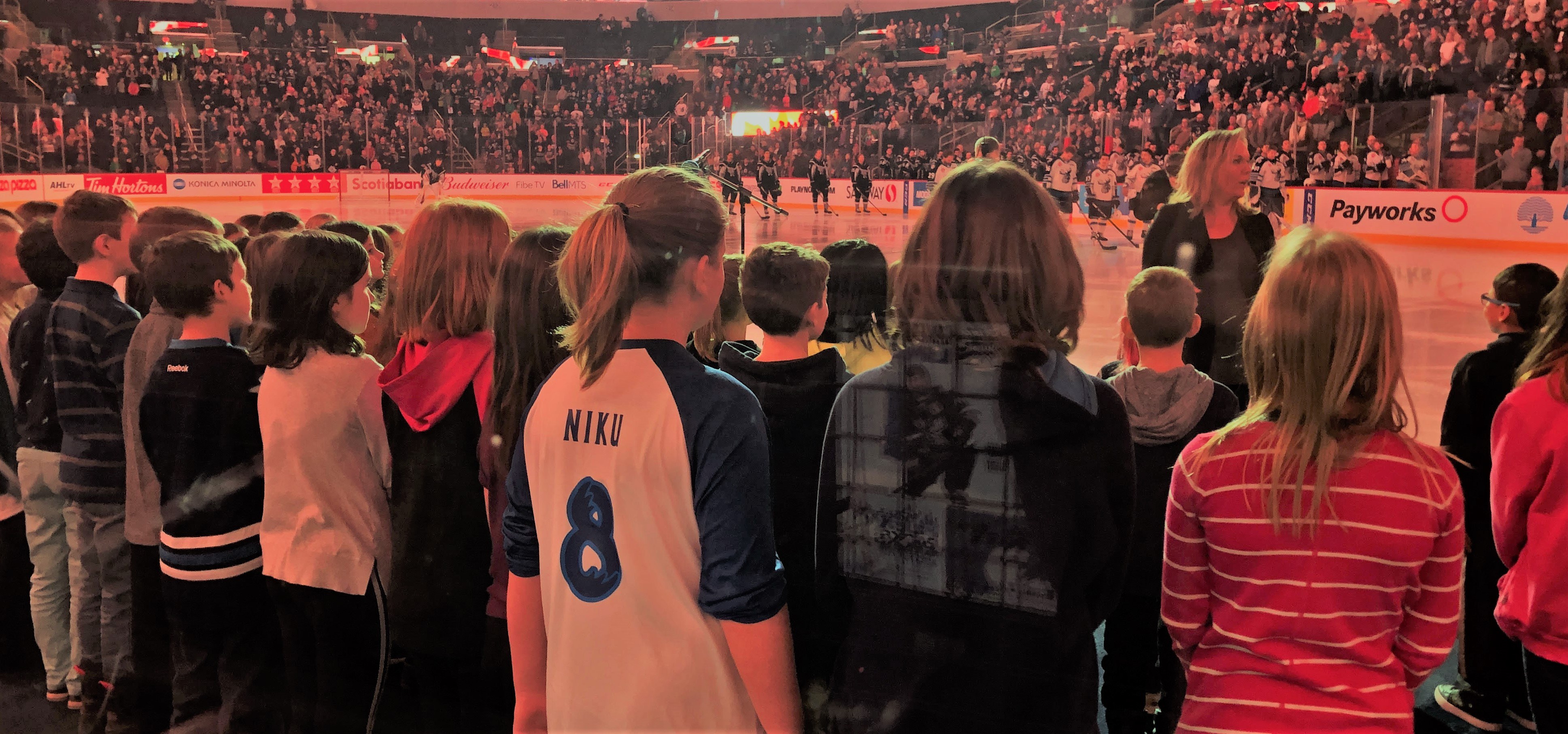 1 Niverville Elementary Choir Performs Anthem At Moose Game Pic2 Crop