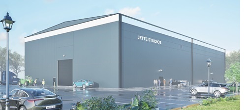 A rendering of the first Jette Studios production building.