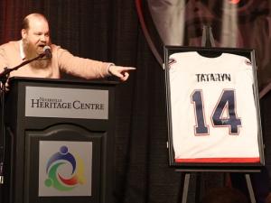 Kevin Pauls oversees the auction at this year's annual Niverville Nighthawks fundraising gala