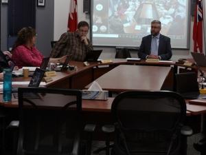 The Seine River School Division board at a recent public meeting.