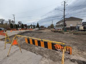 Major repair work is currently underway on Main Street in Île-des-Chênes​.