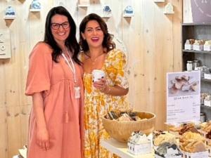 Candace Alarie with Jillian Harris at Academy in the City in downtown Toronto.