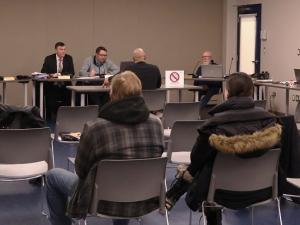 Niverville's council at a public meeting in March.