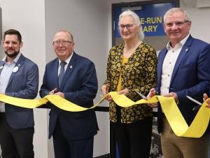 Leaders and dignitaries take part at the facility's the official ribbon-cutting ceremony.
