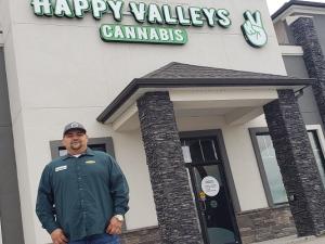 Bobby Loewen of Happy Valleys Cannabis in Île-des-Chênes.
