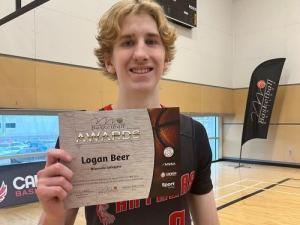 Niverville High School’s Logan Beer was recently named to Basketball Manitoba’s graduating all-star basketball team, which picked the top Grade 12 high school players over the course of this season from A, AA, and AAA schools in Manitoba.