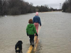 Ritchot residents witness the extent of flooding near their home along Highway 200.