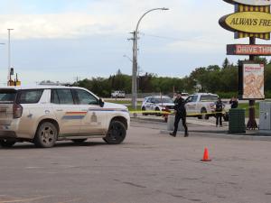 Police on the scene in Niverville, where Drovers Run was closed off Wednesday as part of a major RCMP investigation.
