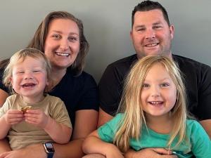 Lynley Box, Niverville's new pelvic floor physiotherapist, and her family.