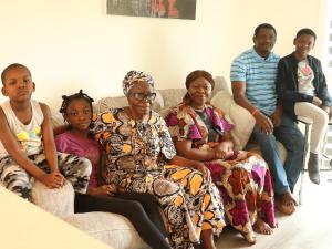The Okubule family, including their visiting grandma.