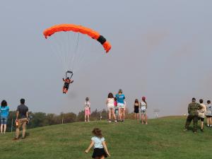 The RCAF carried out an elaborate response drill over the skies of Hespeler Park.