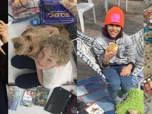Abby Voth, Max Dowse, Lucas Holowka, and Harper Walker pen their Dear Covid letters.