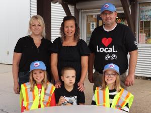 Back: Rose Friesen, Danielle Bueckert, and Randy Andrusiak. Front: Peter and his sisters.