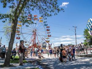 Visitors to the Olde Tyme Country Fair in Niverville.