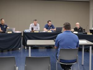 Brian Stasynec from Rural Connections Manitoba makes a presentation to Niverville's council.