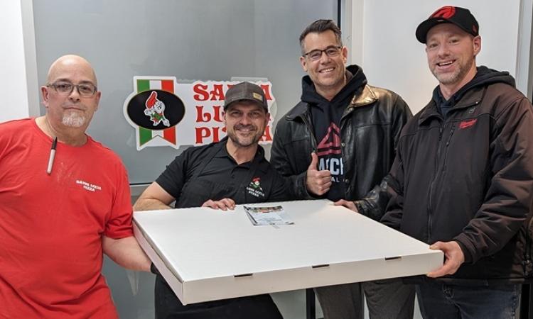 Santa Lucia Pizza had made their first giant, 30-inch pizza out of their Niverville location. The auspicious occasion took place on Friday, February 9.