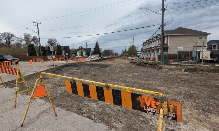 Major repair work is currently underway on Main Street in Île-des-Chênes​.
