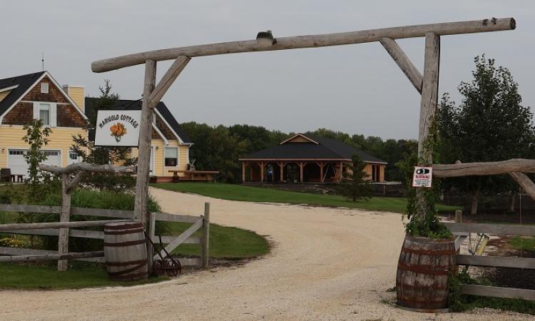 The new pavilion under construction at Whitetail Meadow.