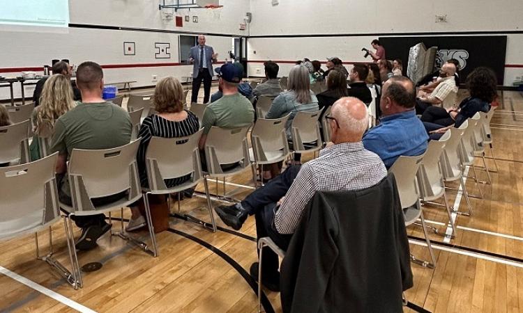 A recent meeting with parents at Gab-Roy in IDC.