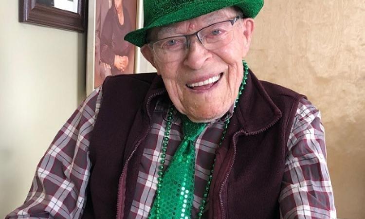 Jacob Falk celebrates St. Patrick’s Day in March 2022.
