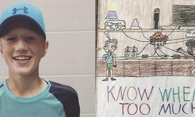 Ben Hiebert of Niverville Middle School has won a provincial award for Burn Awareness Week.
