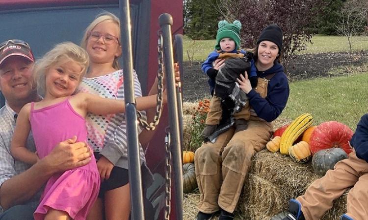 Marc Loeppky and Holly Lamont, along with their children.