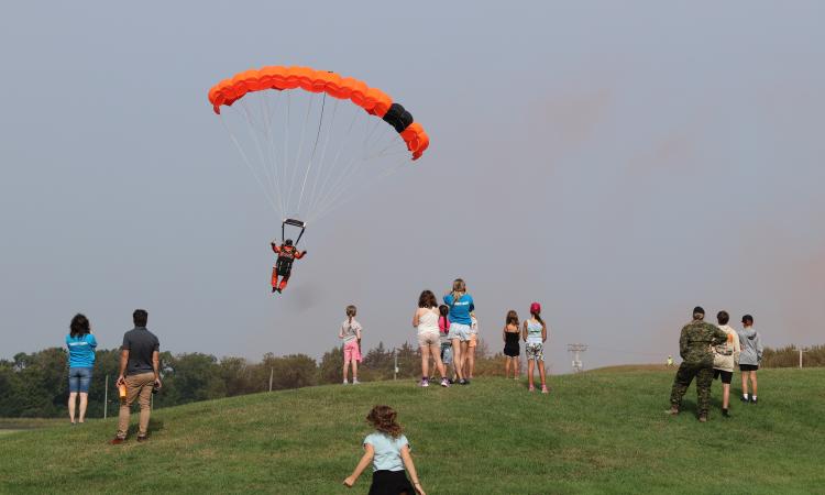 The RCAF carried out an elaborate response drill over the skies of Hespeler Park.