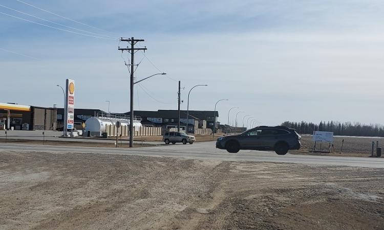 The intersection at the corner of Main Street and Krahn Road in Niverville.