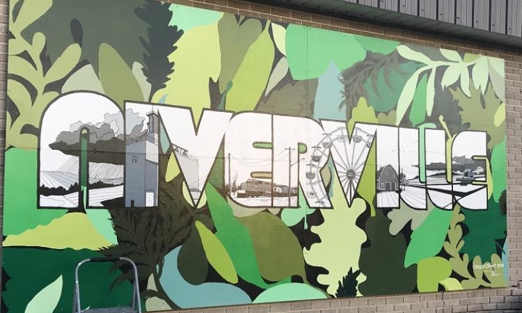 The new Heritage Mural on the west side of the post office in Niverville.