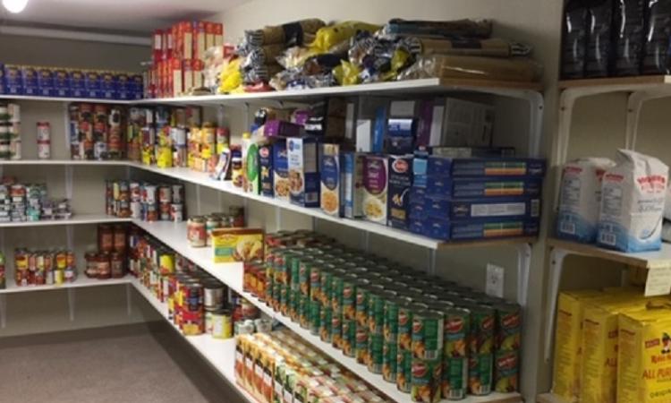 The fully stocked Helping Hands pantry.