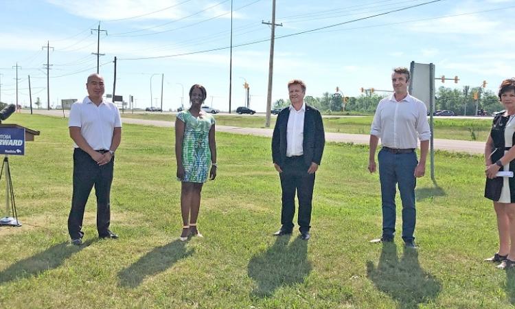 Government MLAs announce construction of new interchange at St. Mary's Road/South Perimeter.