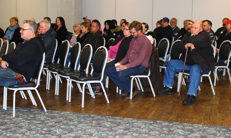 Residents gather for the March 20 public hearing.
