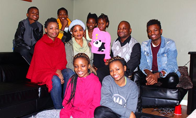 Back: Franco, Michael, Gloria. Centre: Gina, Scola, Nina, Justin, and Chris. Front: Rita and Chance: Missing: Angelique, Anitah, and Shadrach.