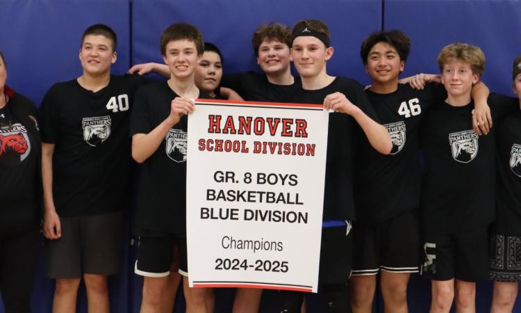 The Niverville Middle School’s Grade Eight boys basketball team.