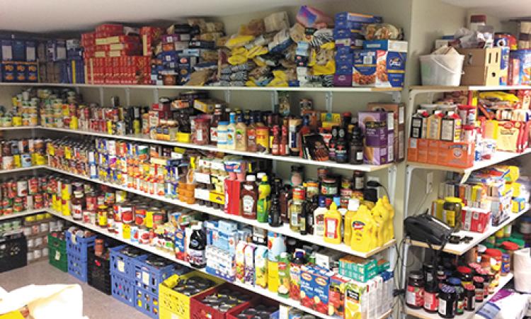 The overflowing pantry at Helping Hands 